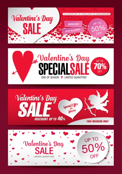 Valentýna prodej bannery — Stockový vektor