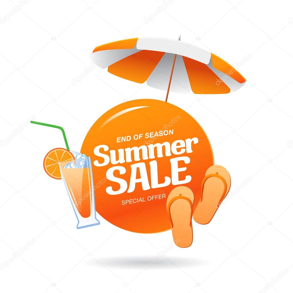 Summer sale banner vector illustation