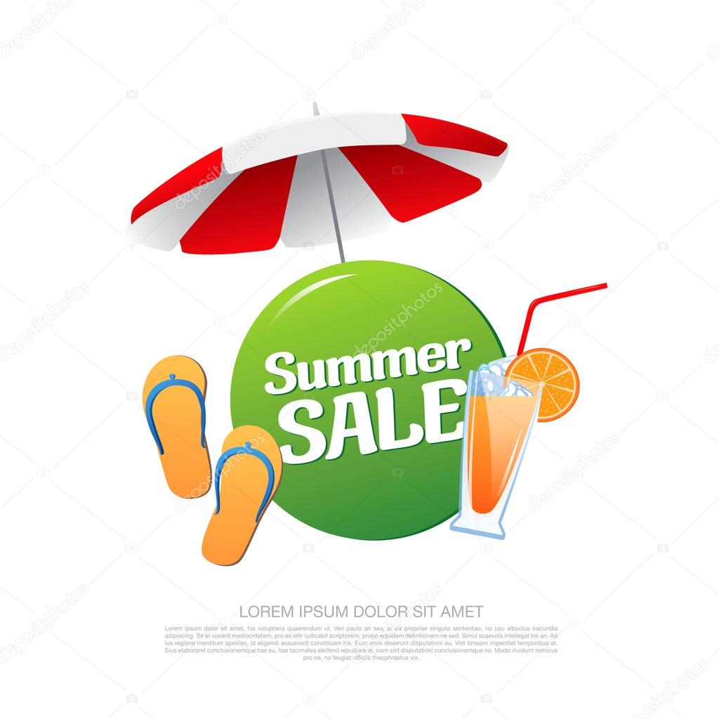 Summer sale banner vector illustation
