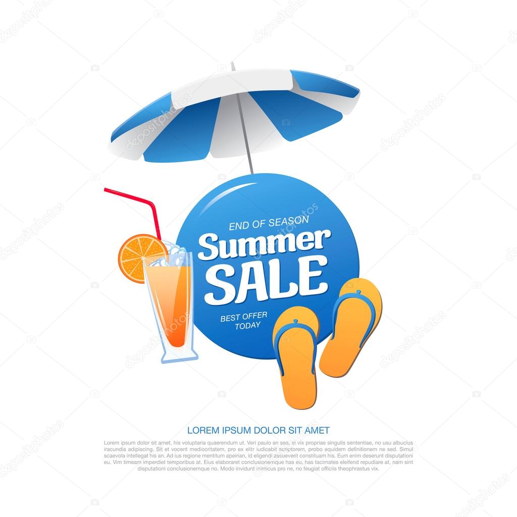 Summer sale banner vector illustation