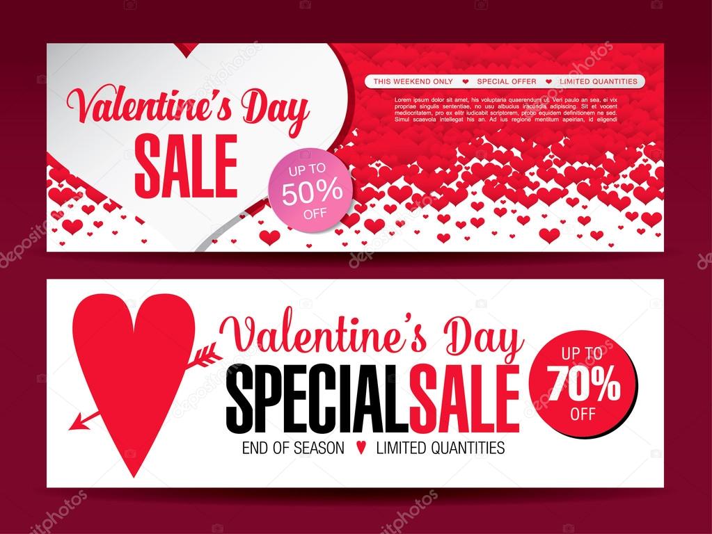 valentine's day sale banners