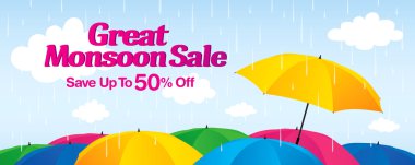 Monsoon sale banner clipart