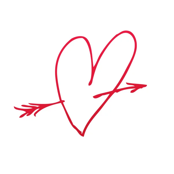 Coeur percé par une flèche Cupidon — Image vectorielle