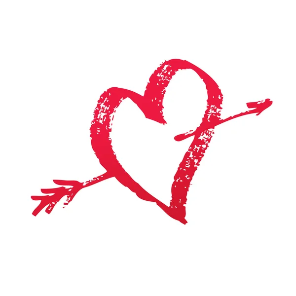 Coeur percé par une flèche Cupidon — Image vectorielle