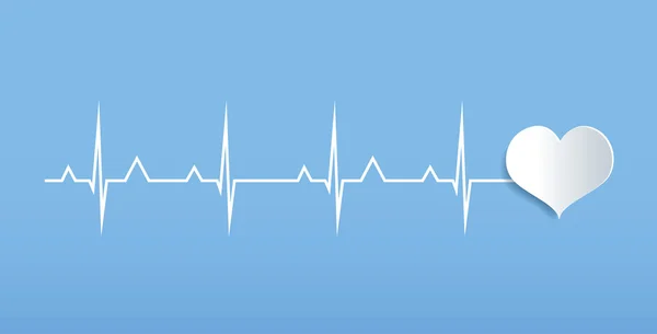 Cardiogramme cardiaque sur fond bleu — Image vectorielle