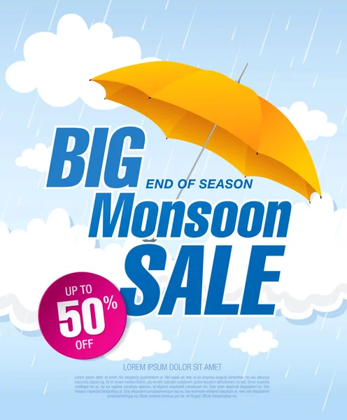Monsoon sale banner — Stock Vector