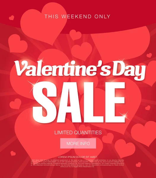 Banner de venta de San Valentín — Vector de stock