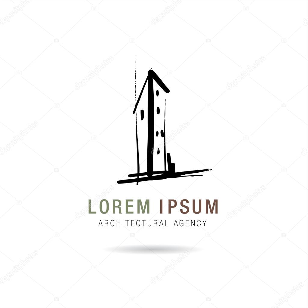 Architectural agency concept. Vector logo design