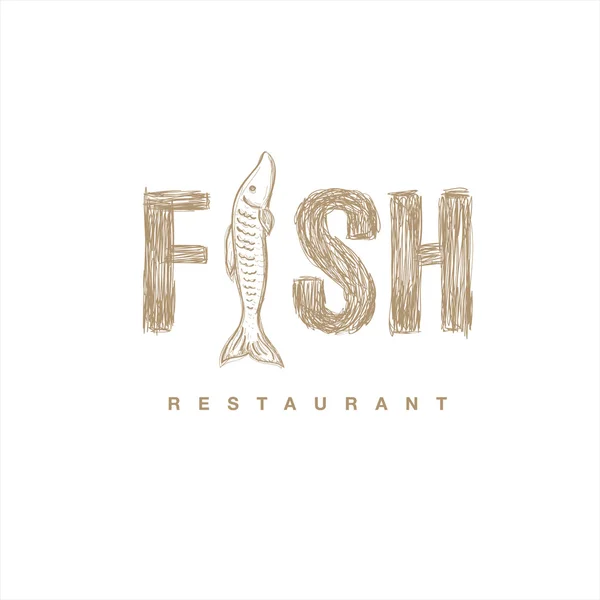 물고기 로고입니다. 레스토랑 바. — 스톡 벡터