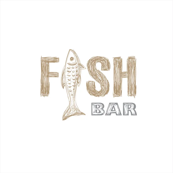 Logo ikan. Restoran bar . - Stok Vektor