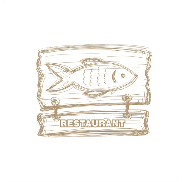 Fish logo. Restaurant bar. — Stock Vector