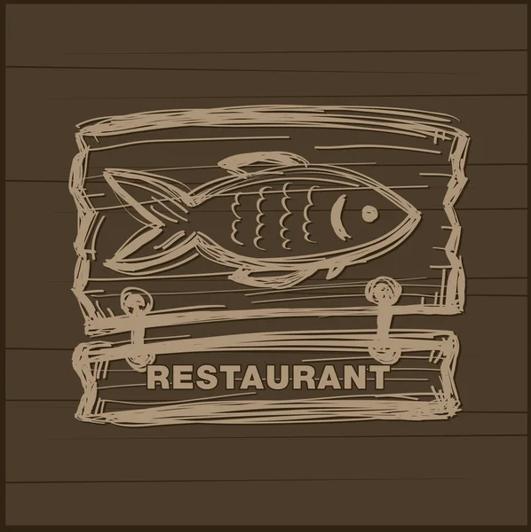 Fish logo. Restaurant bar. — Stock Vector