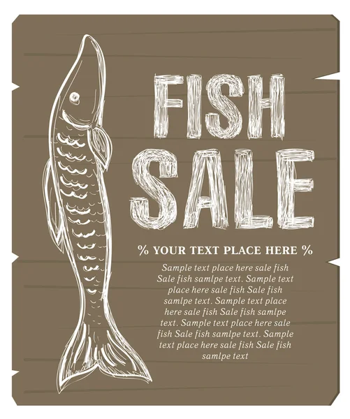 Πώληση ψαριών έννοια πανό — Διανυσματικό Αρχείο