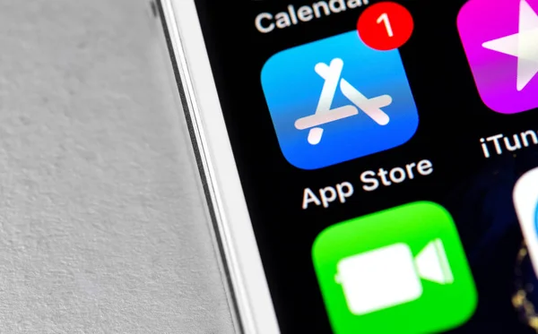 App Store Itunes Иконки Приложений Экране Iphone App Store Сервис — стоковое фото