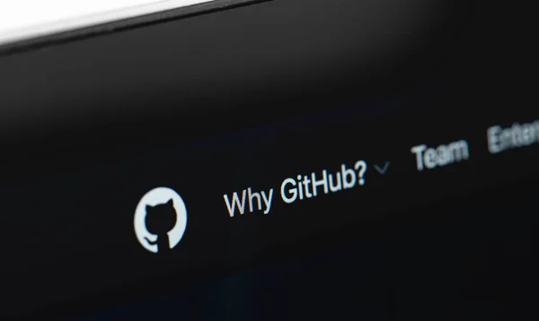 Сайт Github Сайті Ноутбука Github Найбільшим Веб Сервісом Розміщення Розробки — стокове фото