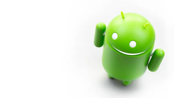 Simbol Figur Android Google Pada Latar Belakang Putih Google Android — Stok Foto