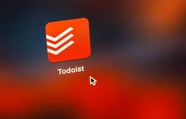Todoist Logo App Screen Notebook Closeup Todoist Web Service Suite — Stock Photo, Image