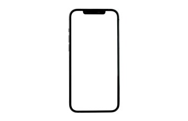 iPhone 12 Pro Max with blank white empty screen. Apple is a multinational technology company. Moscow, Russia - December 5, 2020