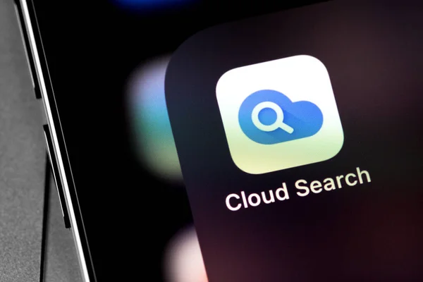 Google Cloud Search App Screen Smartphone Google Cloud Search Artificial — Stock Photo, Image