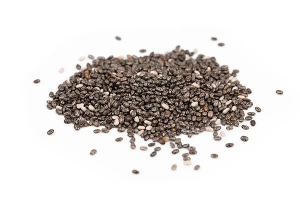 Chia Frön Makro Salvia Hispanica Isolerad Vit Bakgrund — Stockfoto