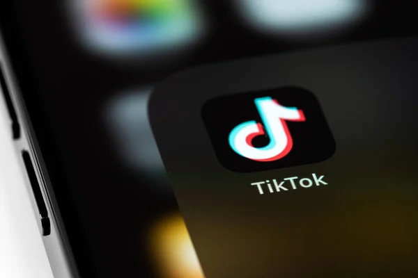 Tiktok Mobile Icon App Screen Smartphone Iphone Macro Tiktok App — Stok Foto