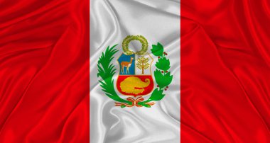 Kumaş desenli Peru bayrağı. Peru bayrağının dalgalanmasını kapat