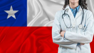 Şili bayrağında tıbbi uzman. Şili 'de sağlık ve sağlık hizmetleri, kavram