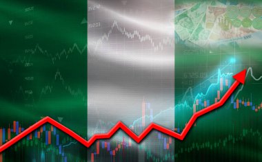 Nijerya ekonomik büyümesi finansal grafikte. Piyasa grafiğinde Nijerya 'nın mali büyümesi