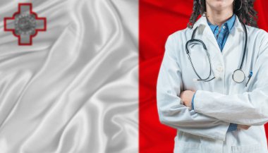 Malta bayrağında tıbbi uzman. Malta 'da sağlık ve sağlık hizmetleri, kavram