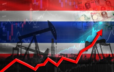 Tayland bayraklı petrol üretimi, petrol endüstrisi. Tayland bayrağıyla yağ pompaları