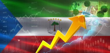 Piyasa Grafiğinde Ekvator Ginesi Finansal Büyümesi. Mali Grafikte Ekvator Ginesi Ekonomik Büyümesi