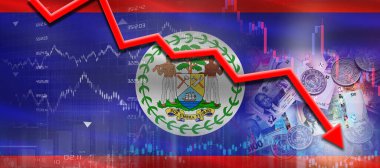 Belize Ekonomik Grafik Ekonomik Krizi. Ekonomi Piyasasında Finansal Çöküş