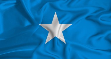Gerçekçi Somali bayrağı dalgalanması. Somali bayrağını kumaş desenli kapat