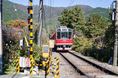Japonya 6 Ekim: Trenler Hakone 6 Ekim 2015 Hakone Japonya çalıştırmak