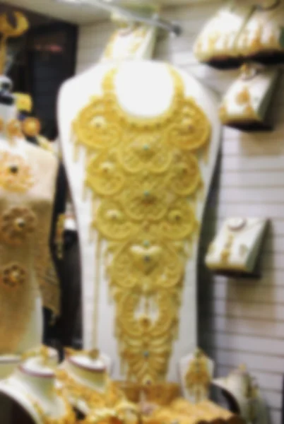Αγορά Χρυσού Χρυσά Κοσμήματα Και Ρούχα Θολή — Φωτογραφία Αρχείου