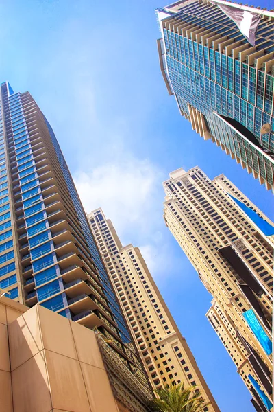 Skyscrapers, tall buildings and buildings, view from below, emir — Stock Photo, Image