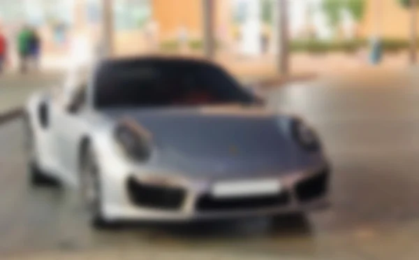 Porsche Sports Car Metallic Gray Color Dubai April 2014 Blurred — Stock Photo, Image