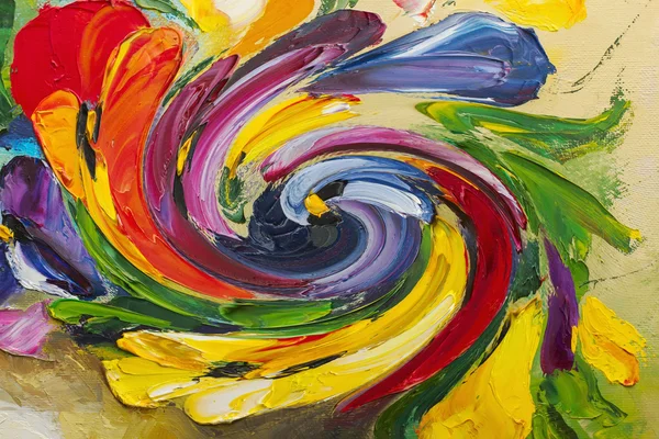 Doku Yağlıboya Resim, çiçekler, sanat, renkli görüntü, boya boyalı