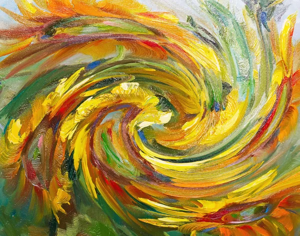 Texture di dipinti ad olio, fiori, frammento di pittura dipinta — Foto Stock