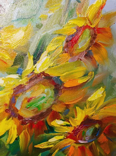 Texture oil painting, flowers, art, painted color image, paint, Stock Image