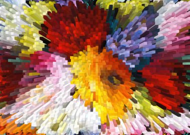 renk ekstrüzyon blok soyut renkli 3d ekstrüzyon adam