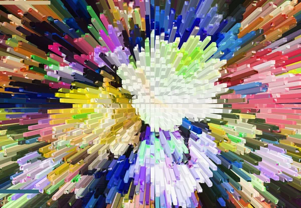 Χρώμα μπλοκ εξώθηση αφηρημένο πολύχρωμο 3d εξώθησης αμουδερές — Φωτογραφία Αρχείου