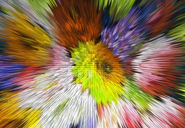 renk ekstrüzyon blok soyut renkli 3d ekstrüzyon adam