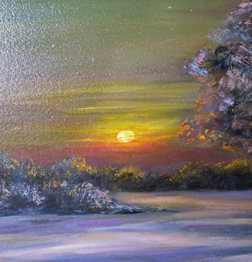 Tual üzerine yağlıboya, soyut manzara yağ doku resim Yağlıboya Resim 