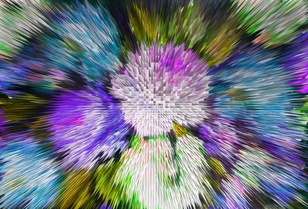 Картина імпресіонізму з ефектом екструзії, кольоровий квітковий бак — стокове фото