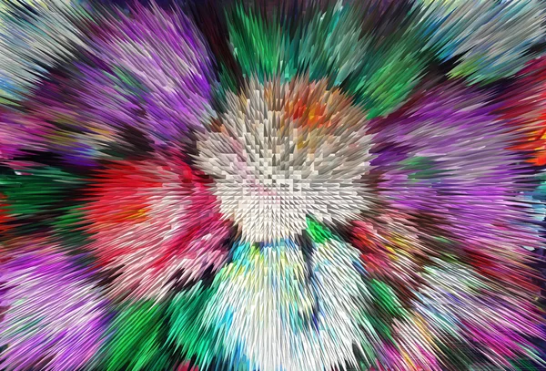 Импрессионизм живописи с экструзионным эффектом, цветной цветочный пакет — стоковое фото