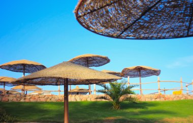 egzotik plaj şemsiyeleri, okyanus plaj tatil, 