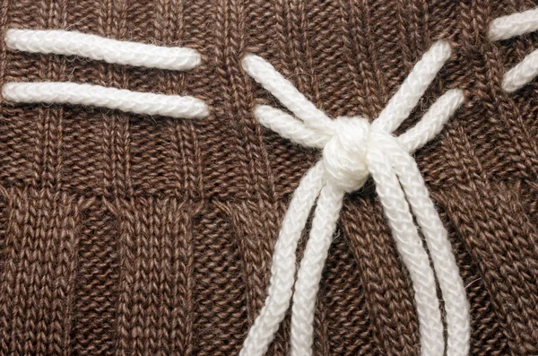 Achtergrond knitwear. Gebreide wollen achtergrond met ornament, tekst — Stockfoto