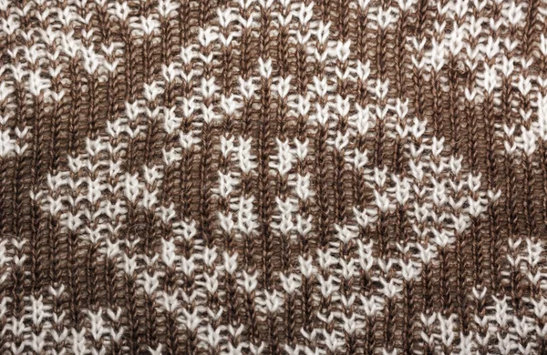 Tricot de fond. Laine tricotée avec ornement, texture — Photo