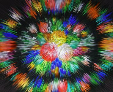 renk ekstrüzyon blok soyut renkli 3d ekstrüzyon adam